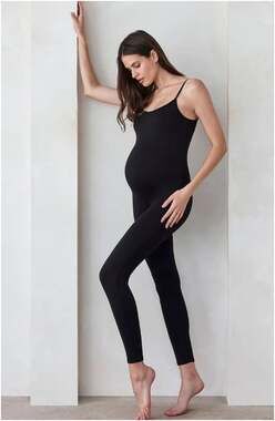 NEW Bumpsuit Kate Maternity Unitard Full Length Strappy Jumpsuit Black Sz Small